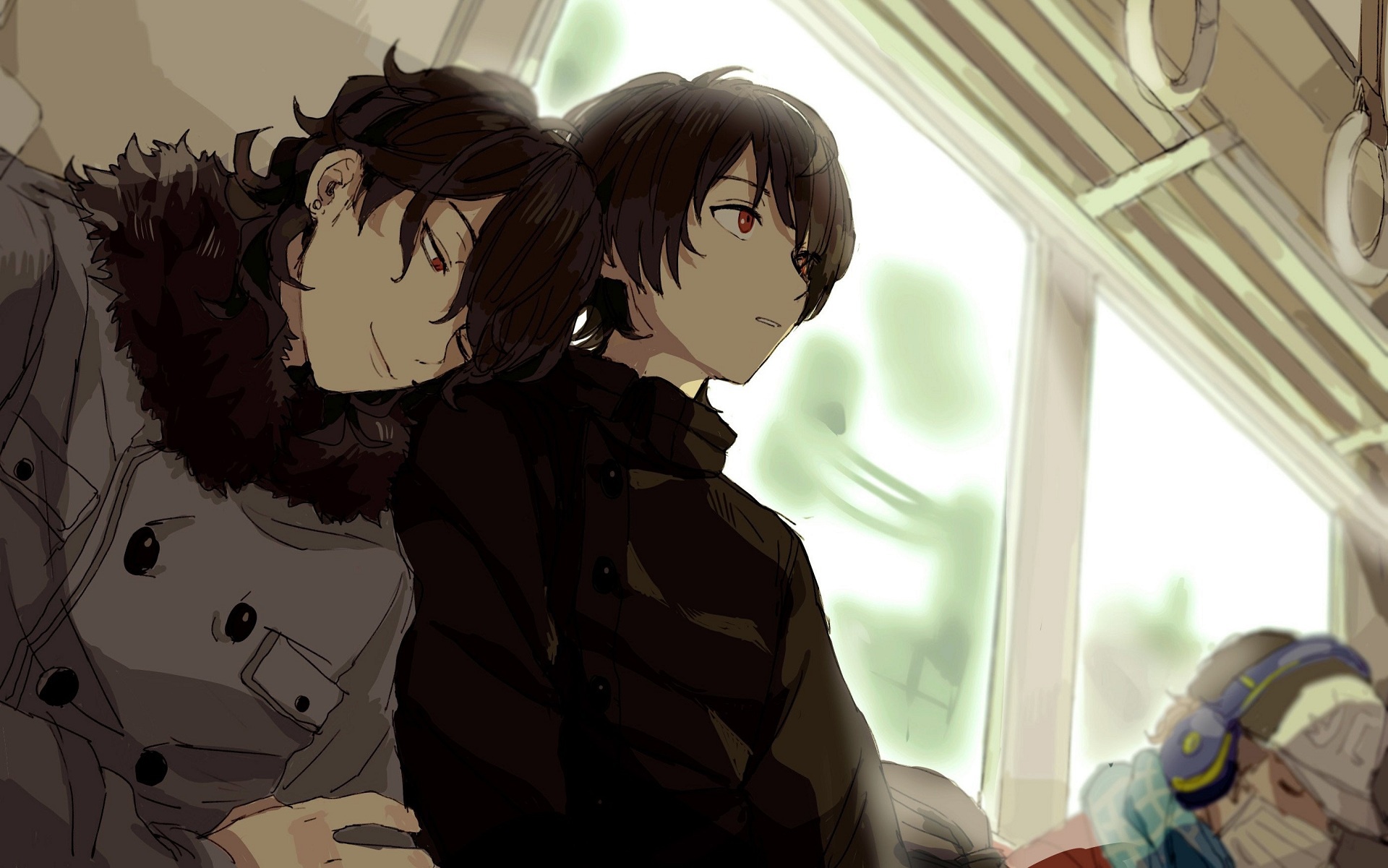 Wallpaper train, guy, Ensemble Stars!, Sakuma Ritsu, Redlips0131, Sakuma Rei for mobile and desktop, section сёдзё, resolution 1920x1201