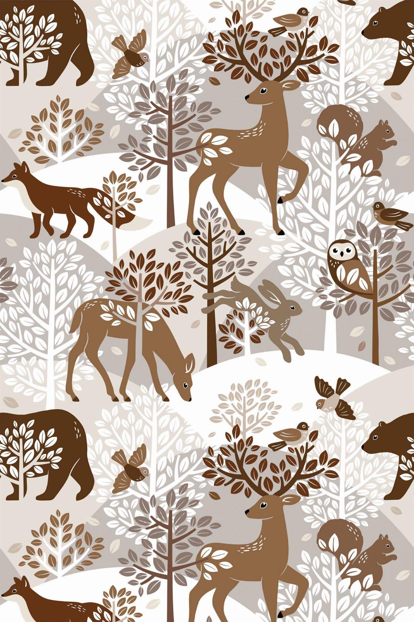Woodland Animals Peel And Stick Wallpaper Or Non Pasted