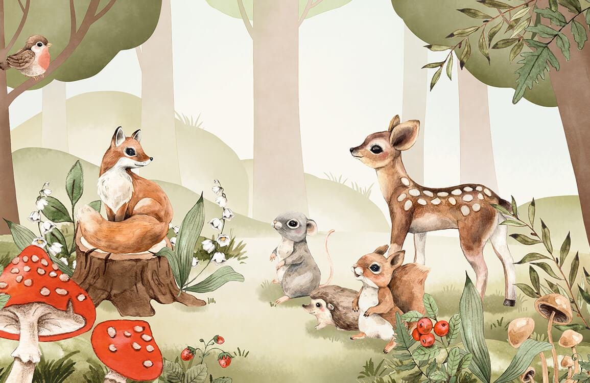 Forest Animals Wallpaper Mural
