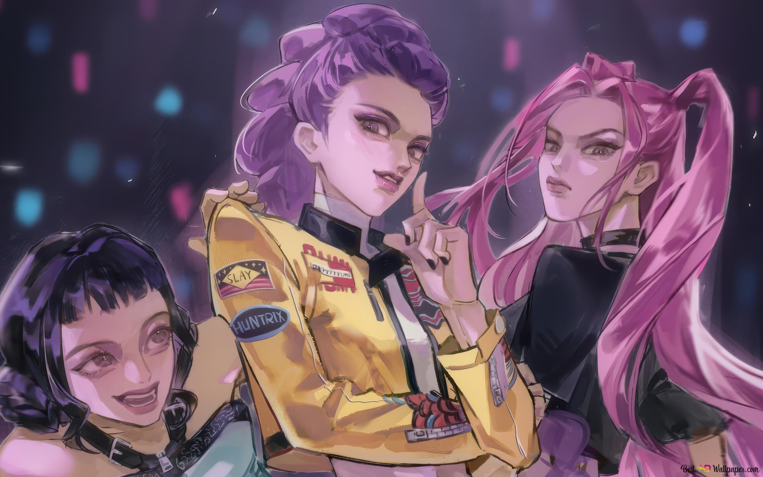 Mira With Rumi & Zoey (Huntrix Group). K Pop Demon Hunters (Movie) 4K Wallpaper Download