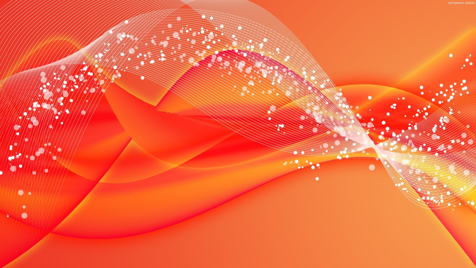 Orange Red Bubble Curve Glow Line Abstraction HD Abstract Wallpaper