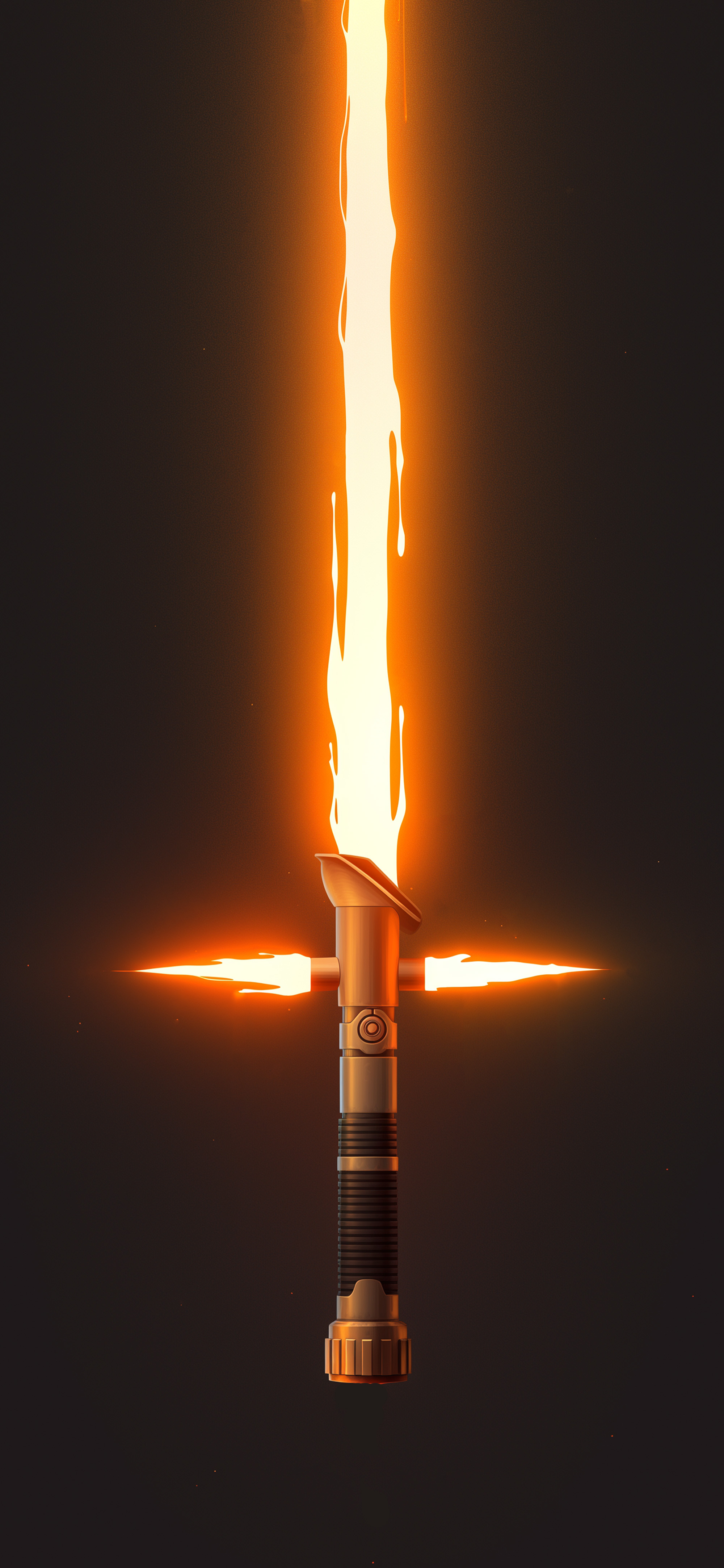 Orange Lightsaber Glow Dark Background Wallpaper Fi Vibes