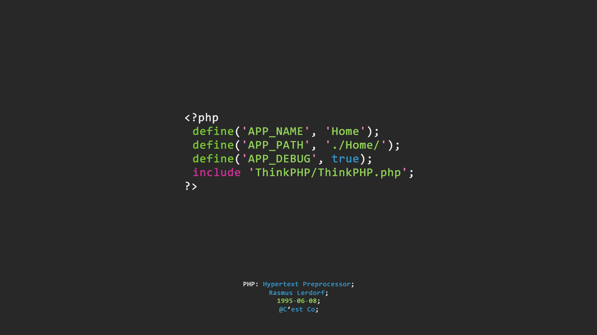Minimal PHP Code
