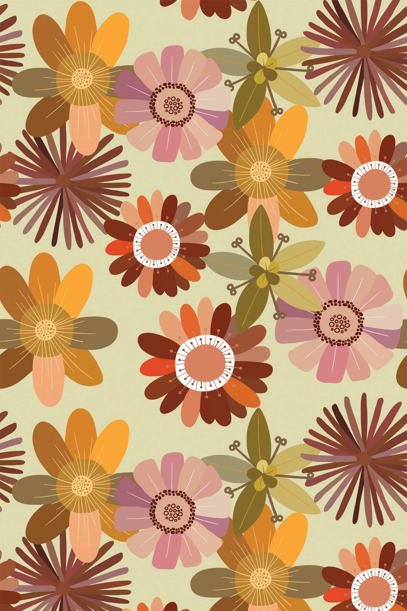 Boho Floral Peel And Stick Wallpaper Or Non Pasted