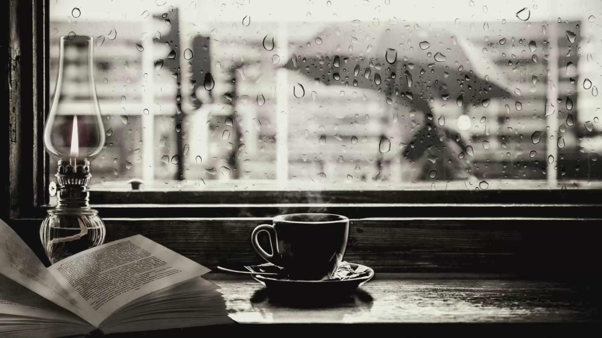 Coffee, Book and Rain Live Wallpaper