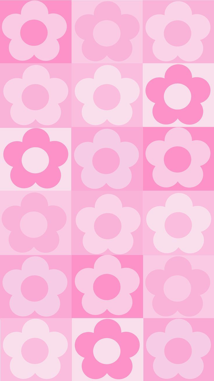 Phone wallpaper, background, lock screen. 'pastel pink flowers in squares'
