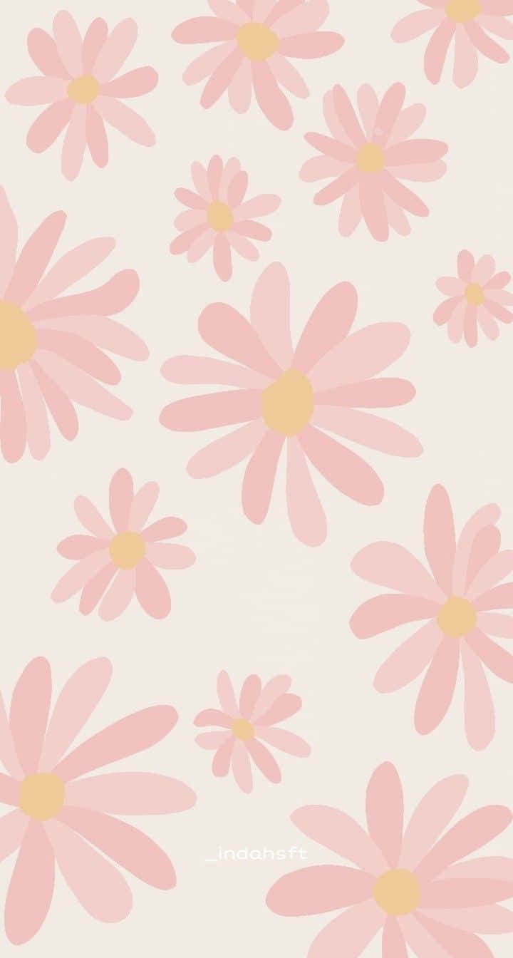 Download Preppy Pink Daisy Pattern Wallpaper