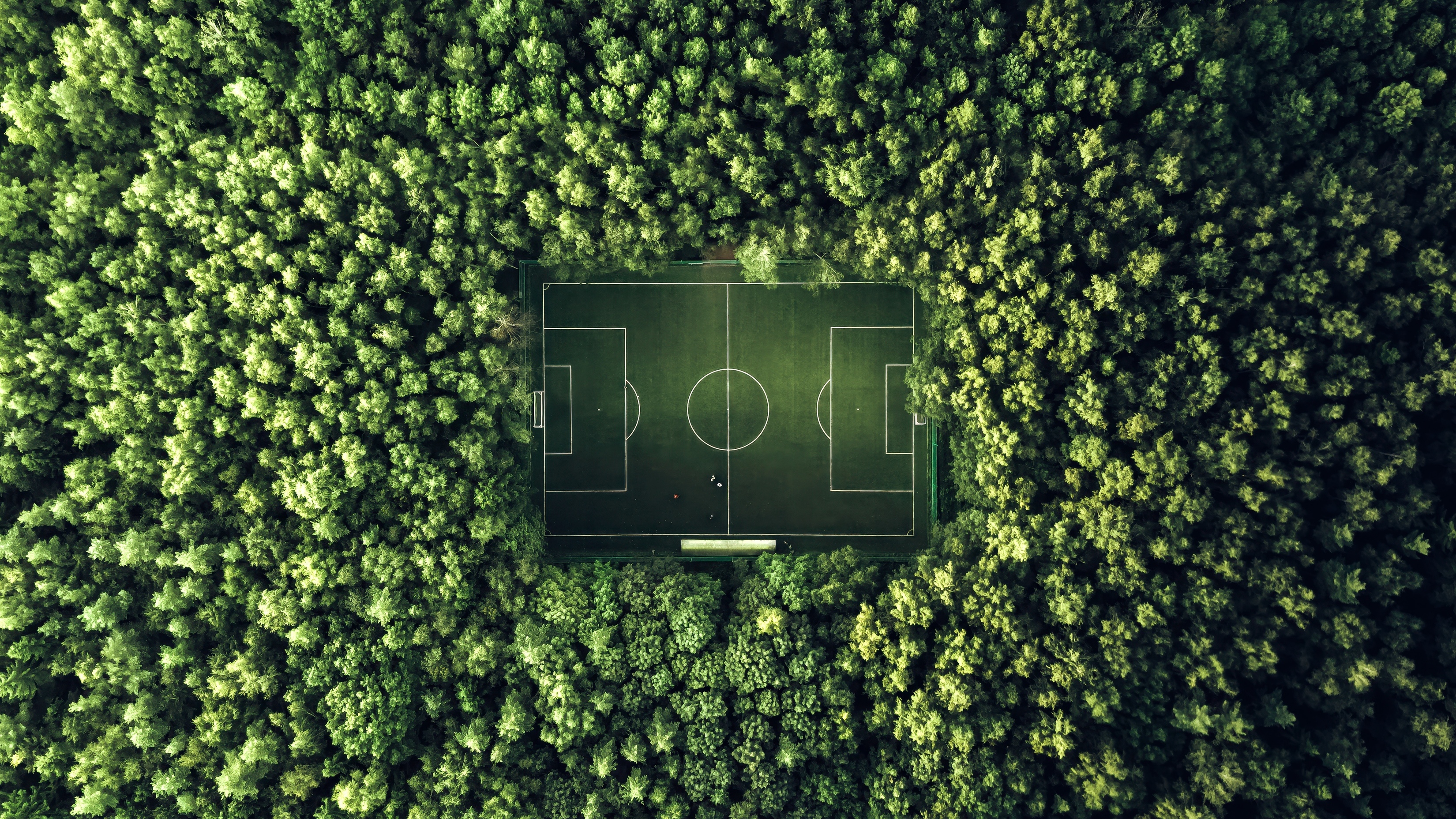 Soccer Field Aerial From Above Popular 8K HDR Desktop Wallpaper Background Image For Apple MacBook Air MacBook Pro IMac Windows PC And Linux Computers 4K High Resolution