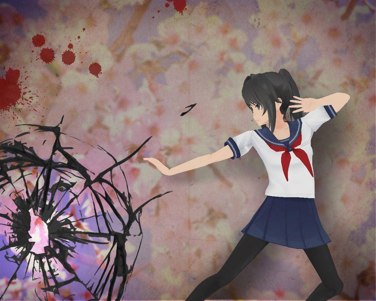 Download Yandere Simulator Ayano Aishi Battle Pose Wallpaper