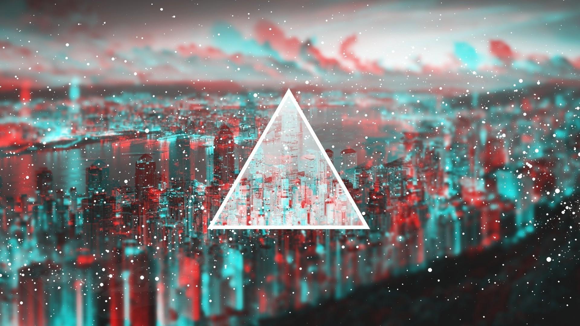 3D city glitch 1920x1080