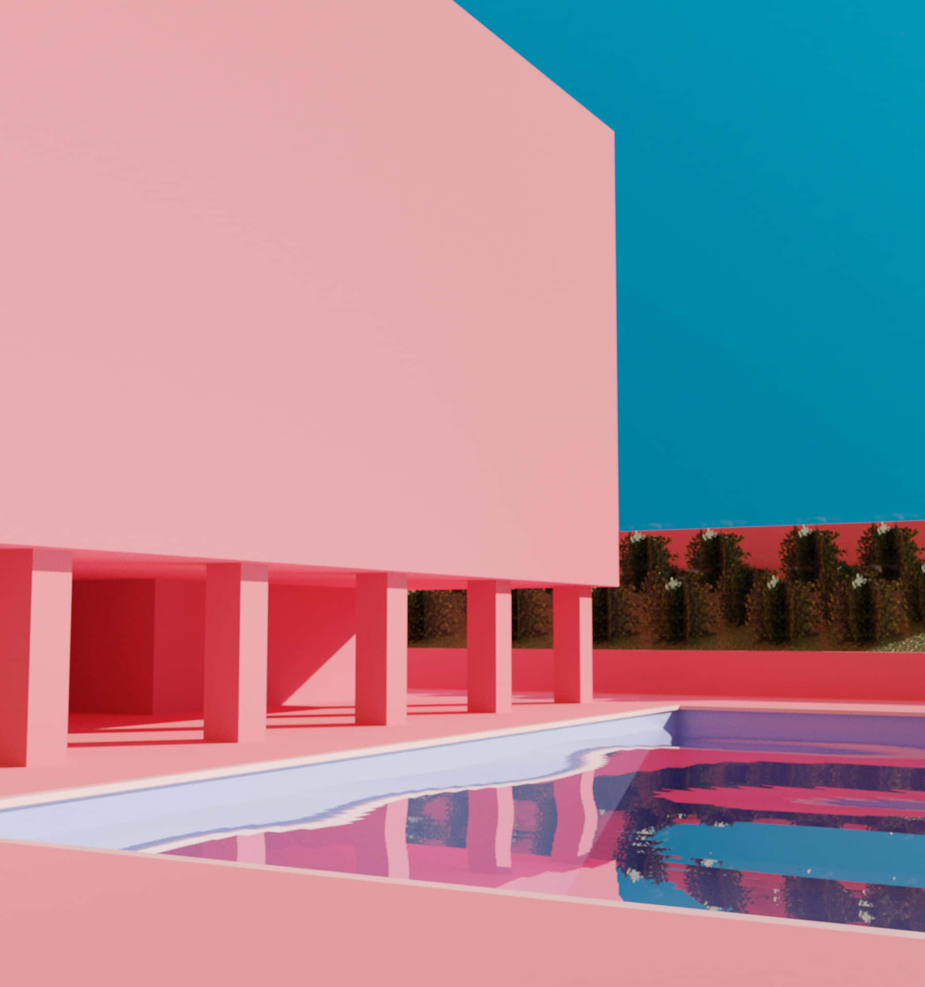Download Surreal Pink Architecture Liminal Space Wallpaper