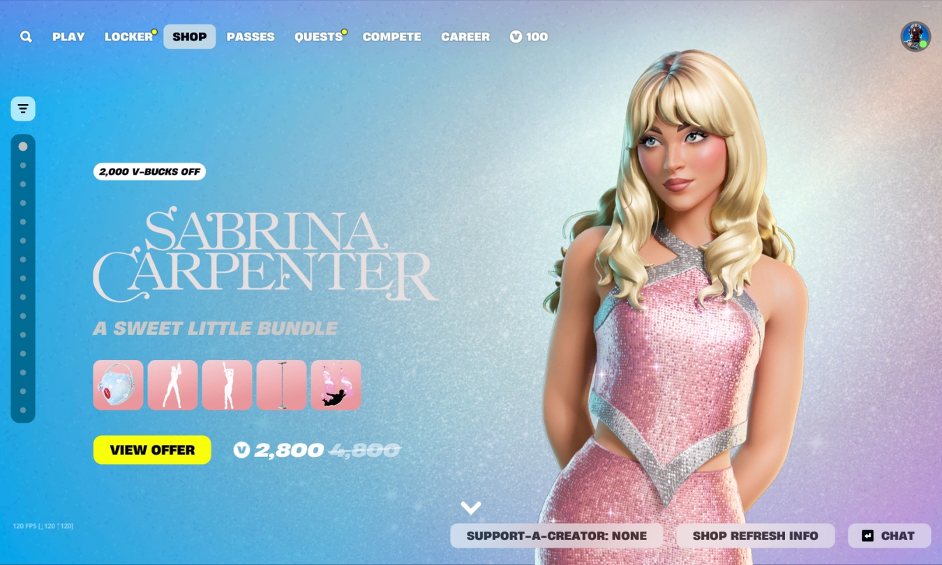 How to get Sabrina Carpenter skins in Fortnite