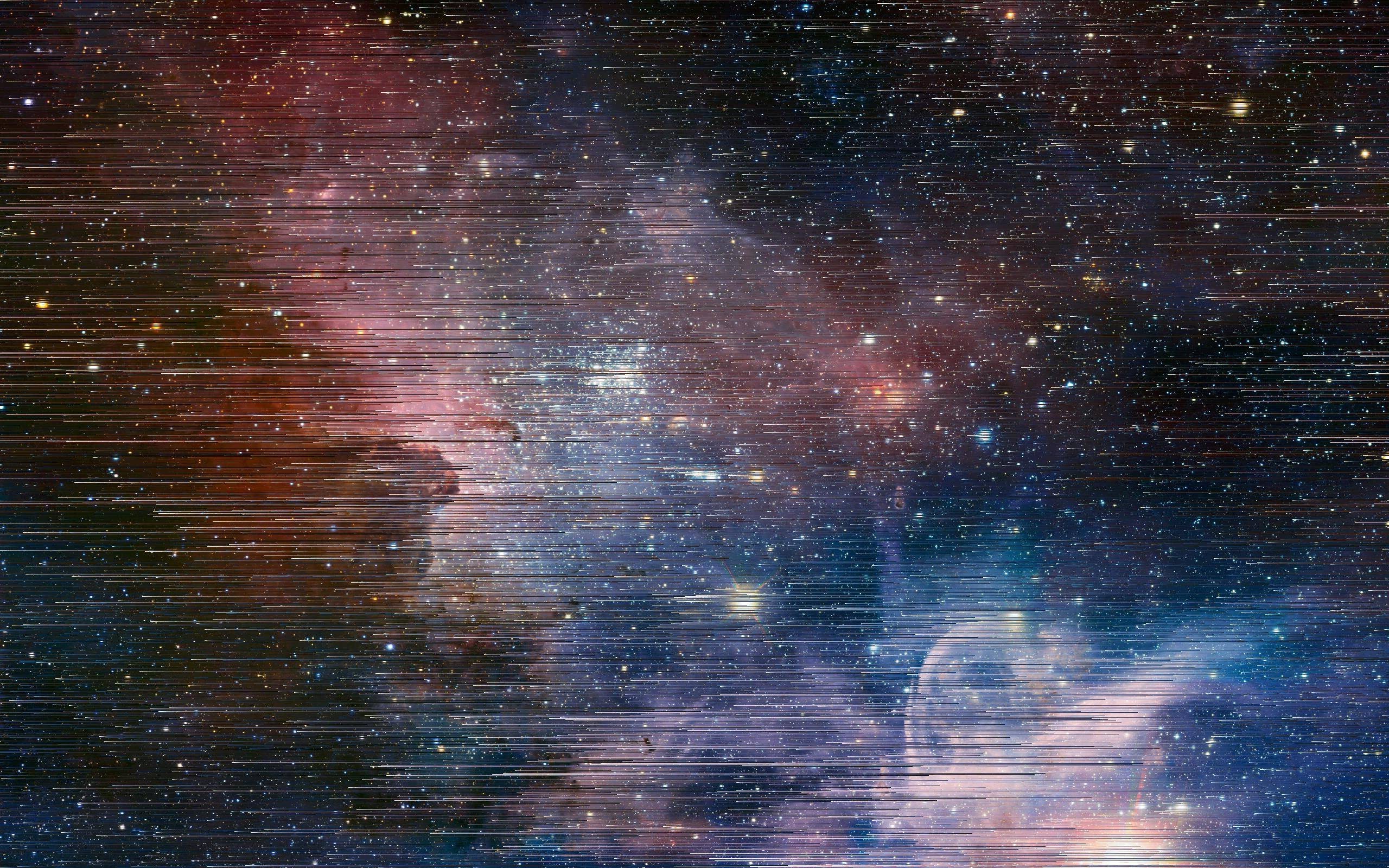 glitch Art, Space, Nebula, Pixel Sorting, Stars Wallpaper HD / Desktop and Mobile Background