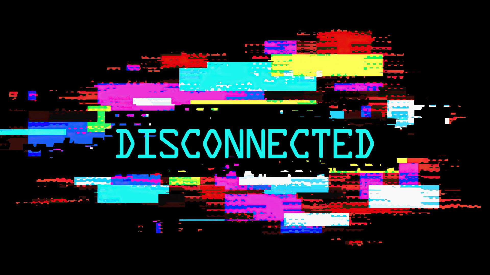 Disconnected: 4K Ultra HD Glitch Tech Error Wallpaper