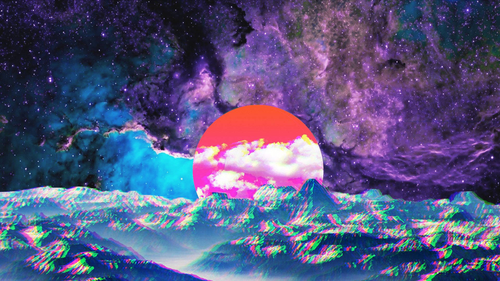 Download Retro Vhs Glitch Aesthetic Art Desktop Wallpaper