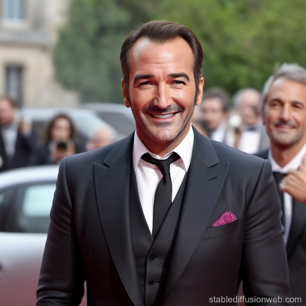 Jean Dujardin in Suit and Tie with a Malicious Smile. Stable Diffusion Online