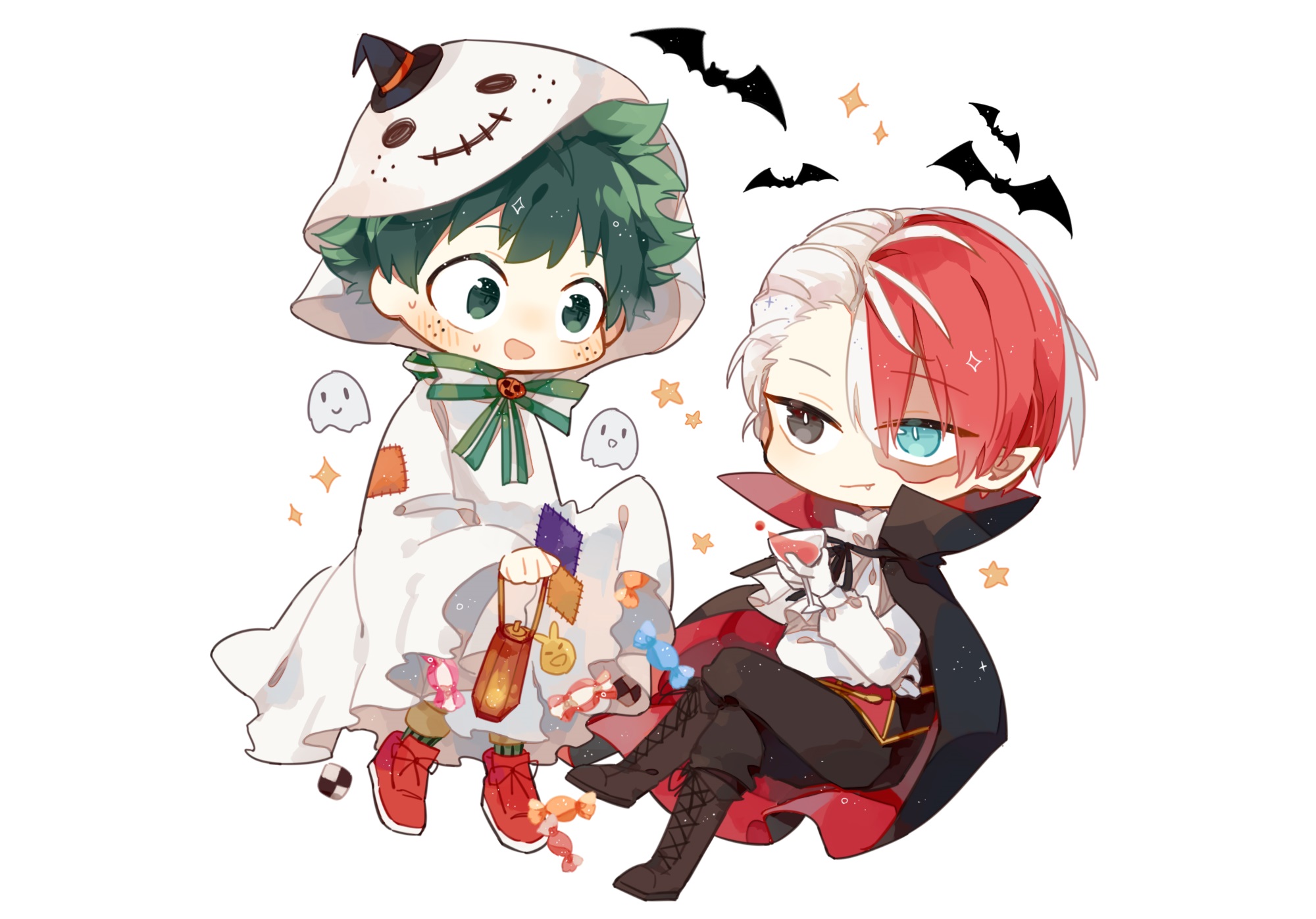 Phone wallpaper: Anime, My Hero Academia, Halloween, Izuku Midoriya, Shoto Todoroki 447078