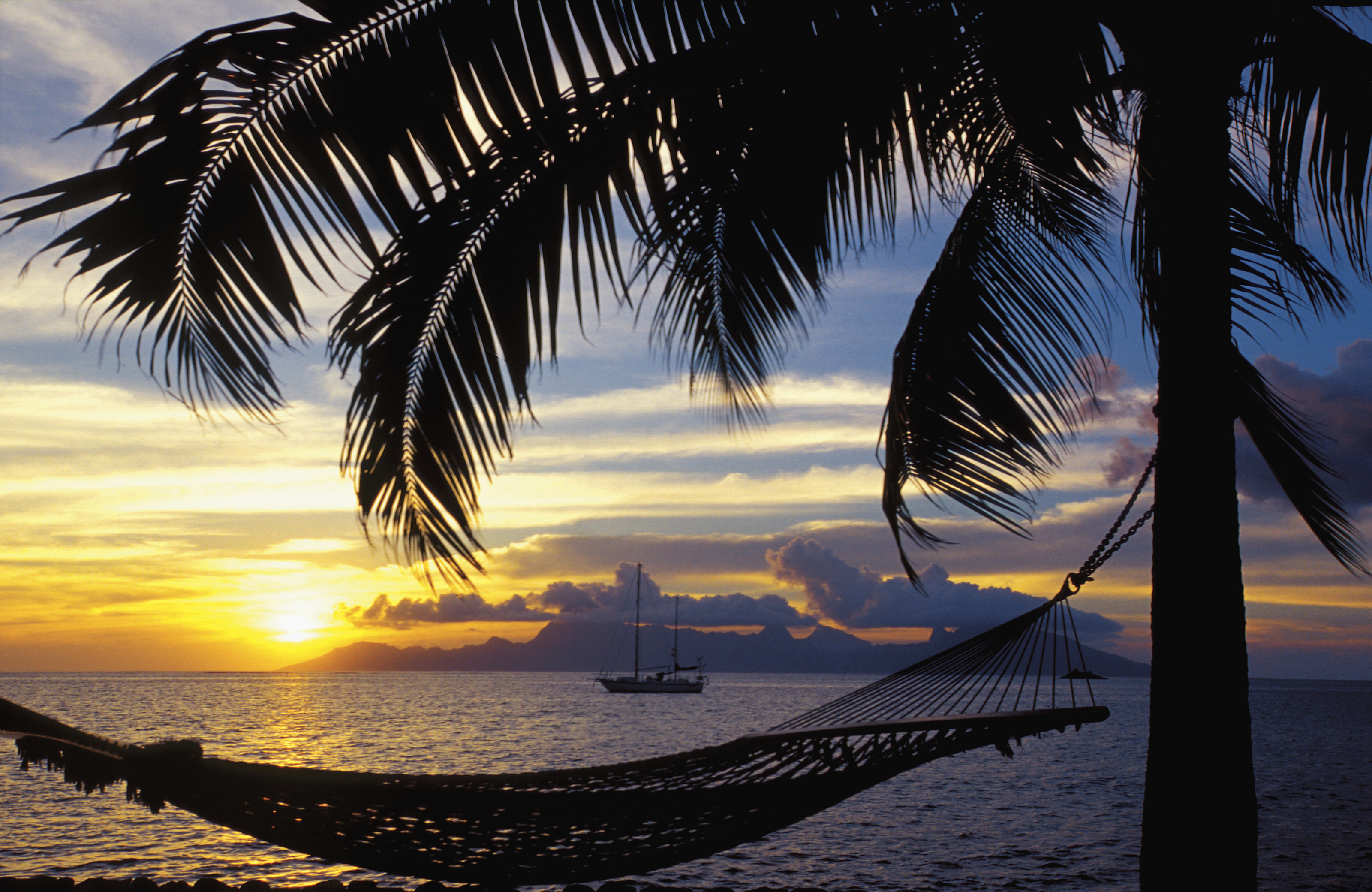 Sunset Over Moorea, French Polynesia 2 Wall Mural
