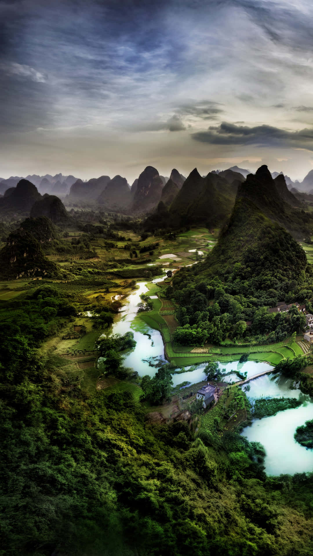 Download Li River Top View Shot Phone Background