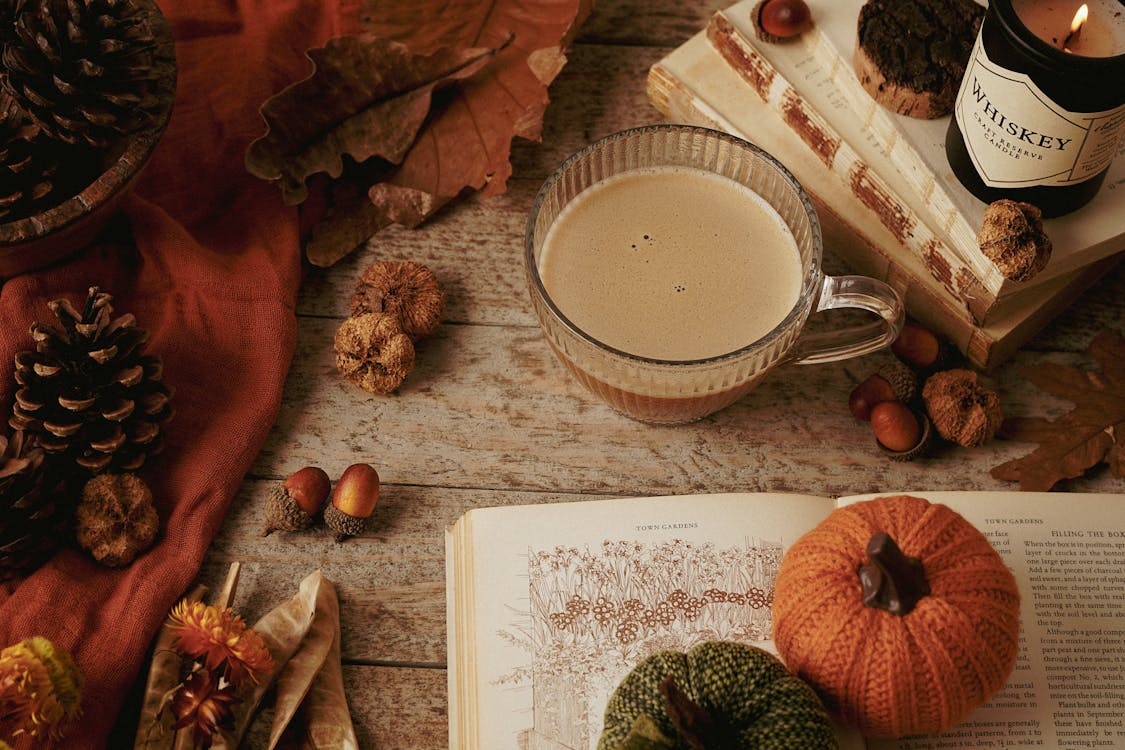 Cozy Autumn Flat Lay with Coffee and Decor · Free