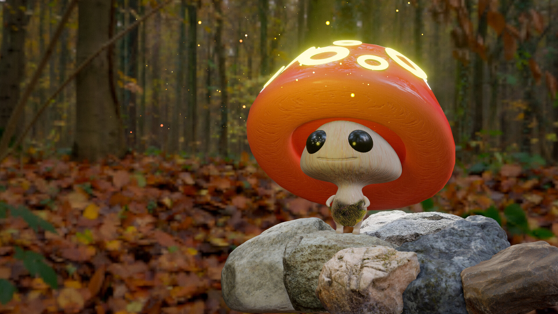 mushroom in the autumn forest