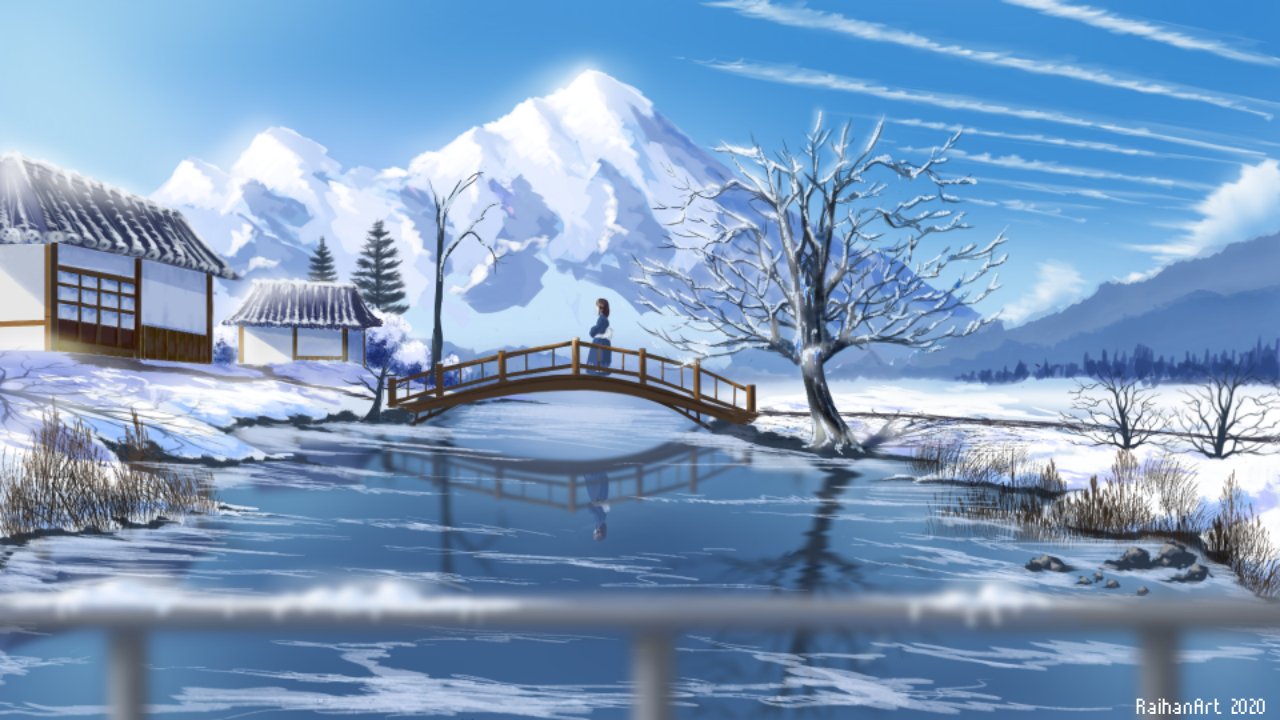 Raihan Art background Art by me :p #illustration #anime #originalart #manga #snow #illustrator #artshare #art #ArtistOnTwitter #painting #winter #animeartstyle #animeart #scenery #landscape #Japan