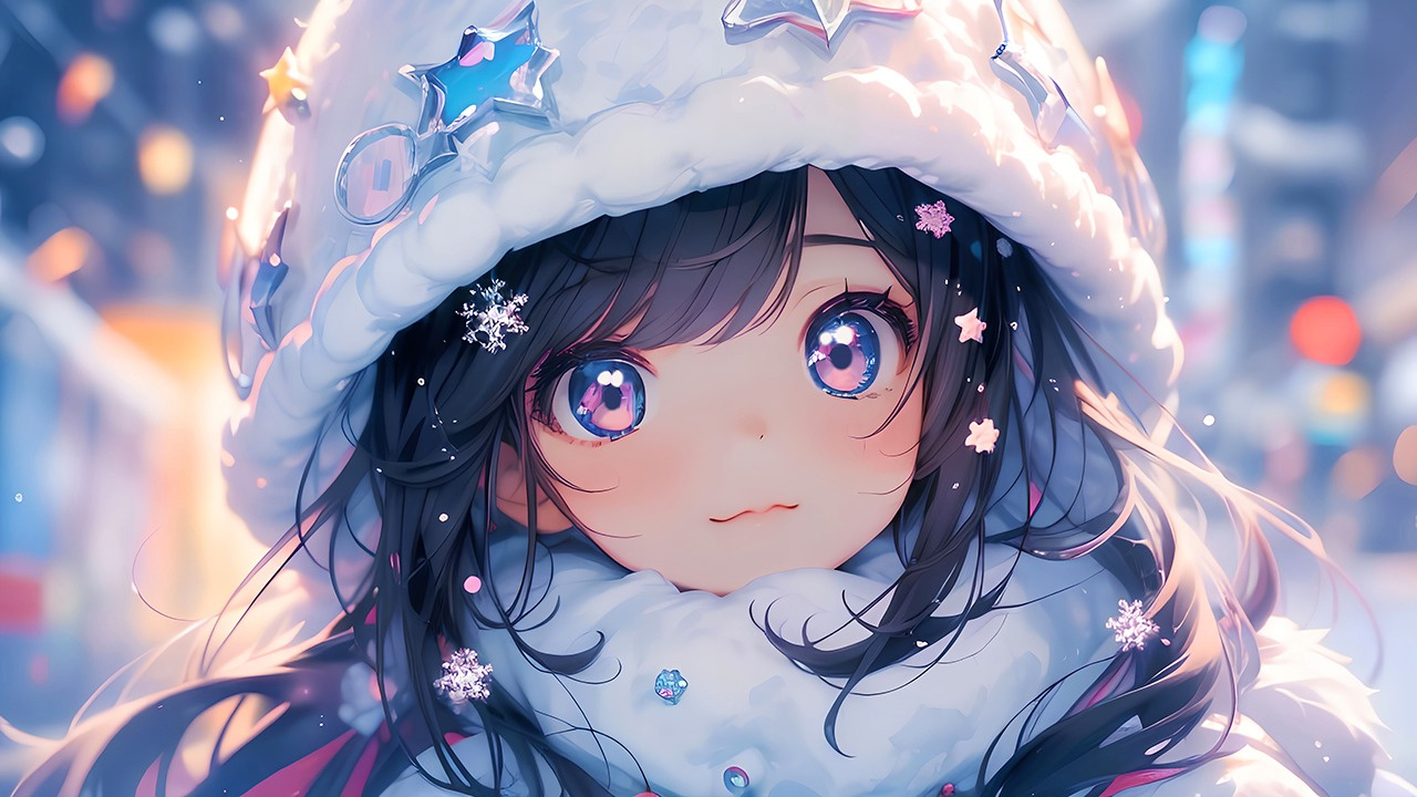 Winter Anime Girl Desktop Wallpaper. Genzan12 Art Shop