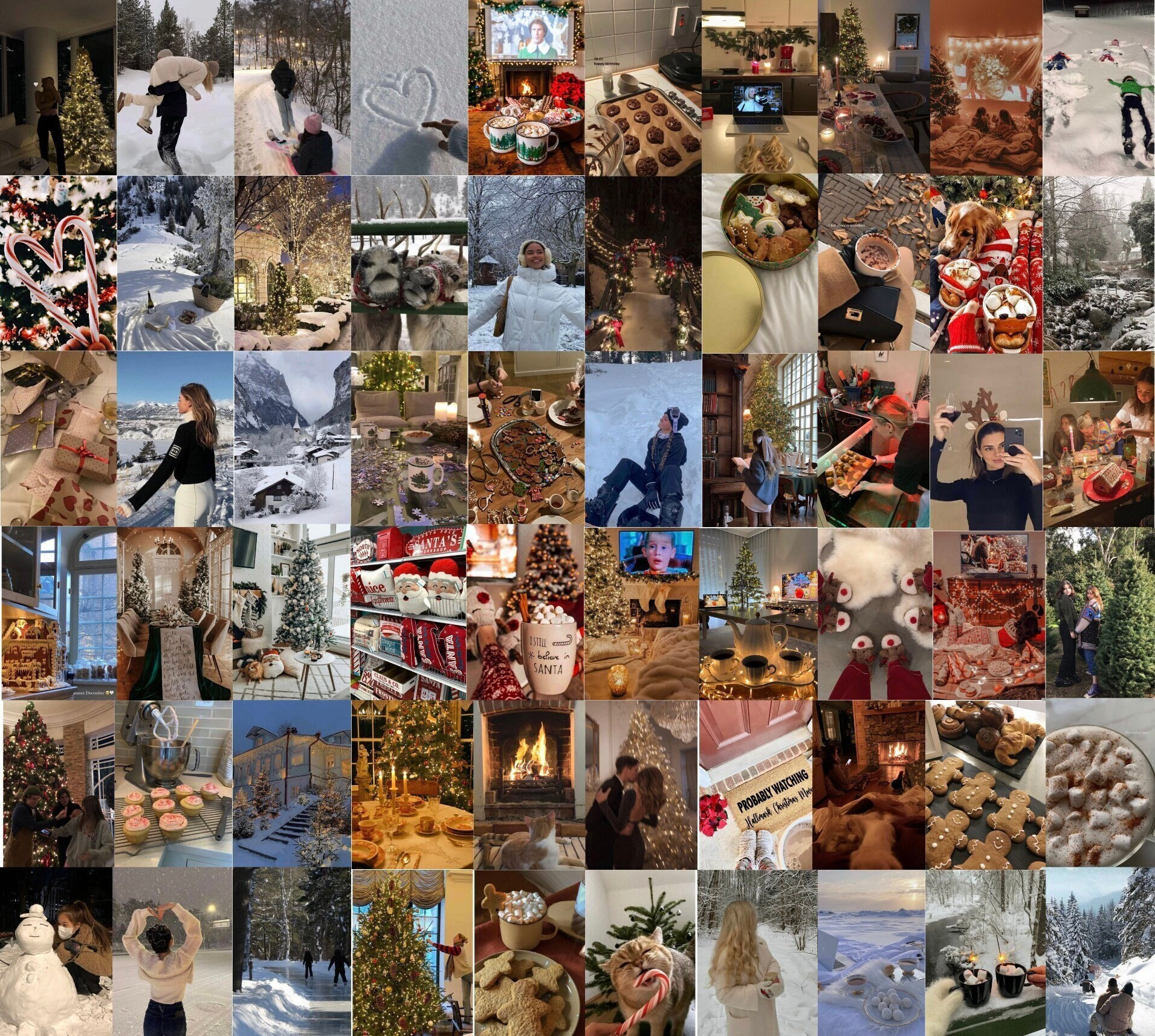 PCS. Aesthetic Christmas Winter Collage Kit. Cozy Winter Aesthetic. Snowy Room Decor. Christmas Gift Idea (DIGITAL DOWNLOAD)