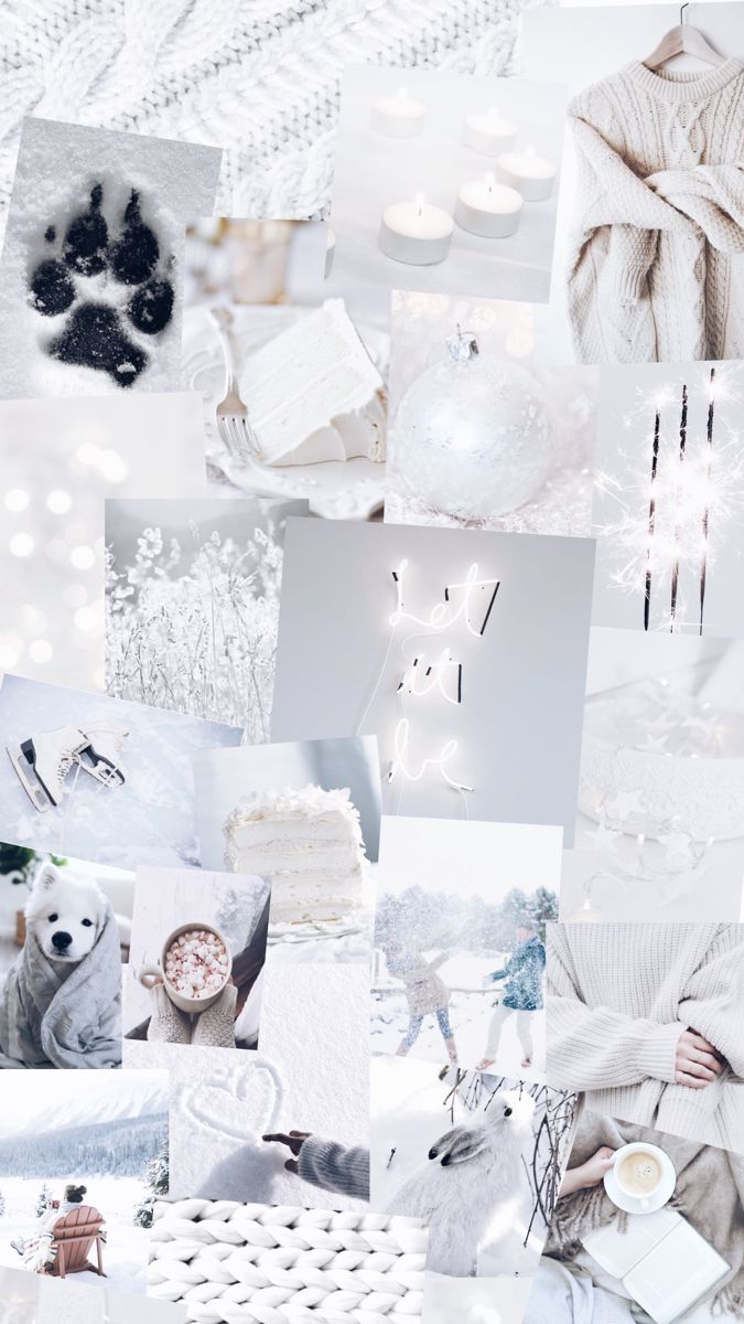 white #aesthetic #snow #winter #wallpaper #cold #inspiration #зима #снег # collage #iphone. Winter wallpaper, Winter wonderland wallpaper, iPhone wallpaper winter