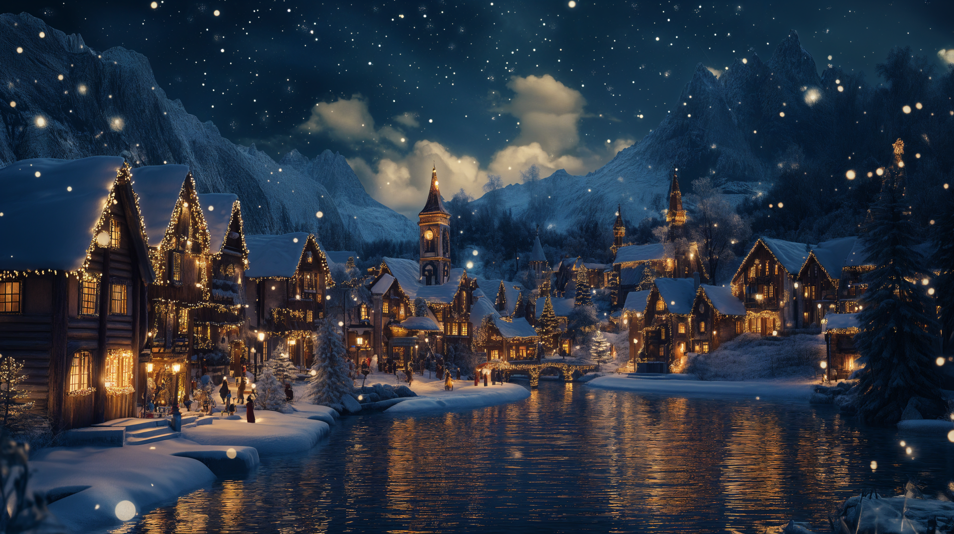 Enchanting Christmas Village 4K Ultra HD Wallpaper