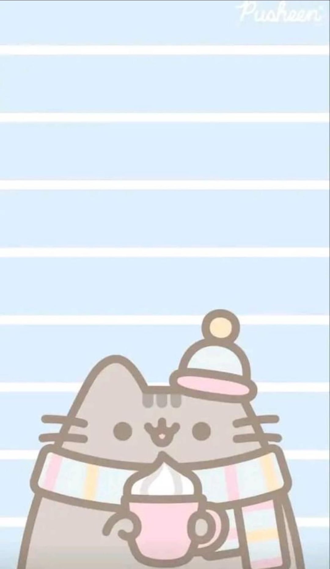 Winter wonderland ❄️ pusheen phone wallpaper