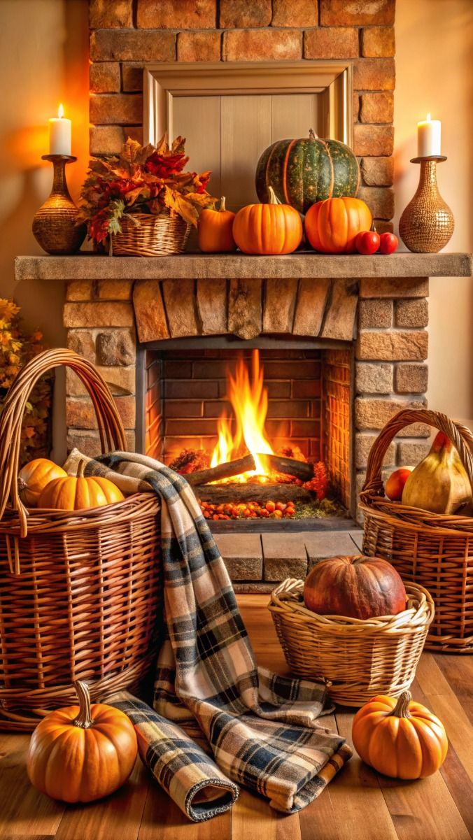 Fall Fireplace Cozy
