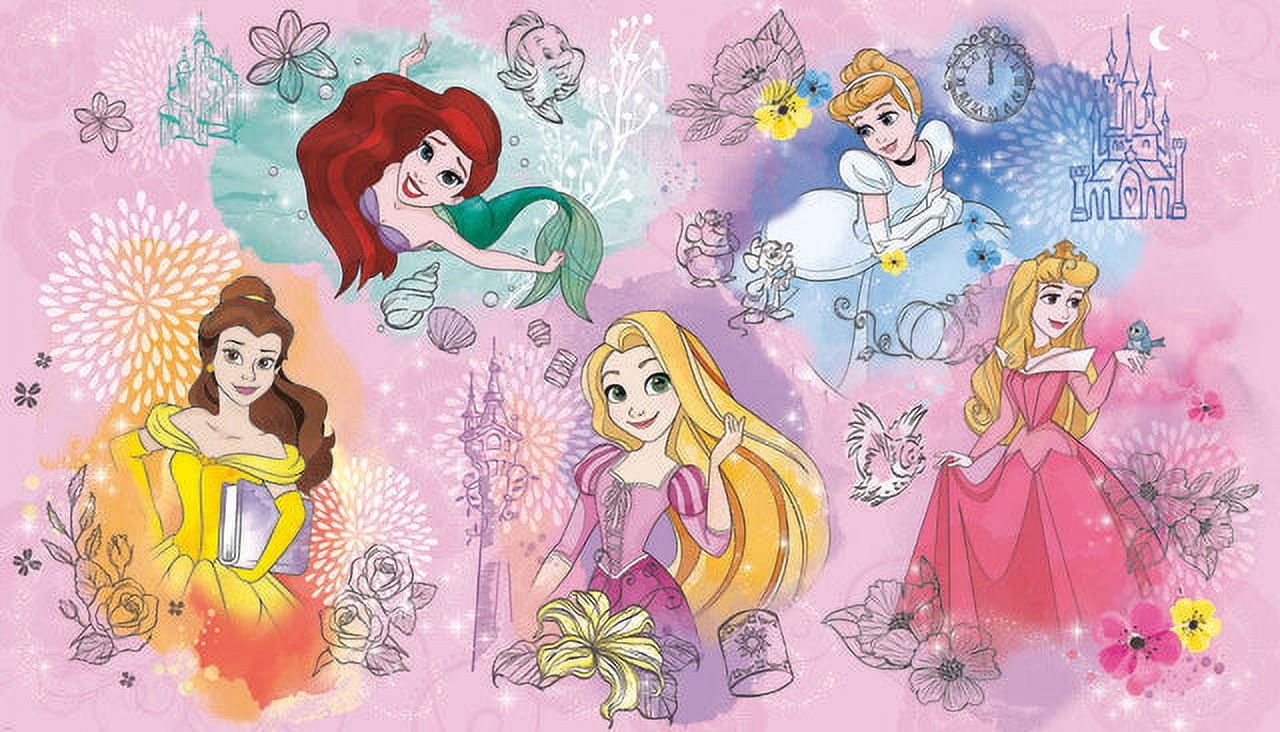 Disney Princess Scenes Spray and Stick Wallpaper Mural