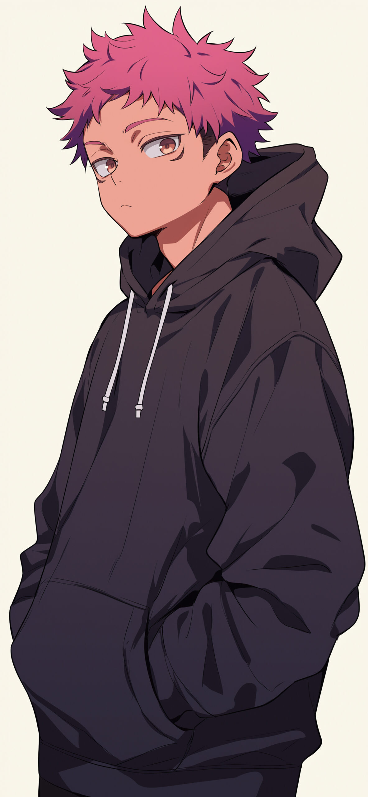 Yuji Itadori in Black Hoodie Anime Wallpaper JJK Wallpaper