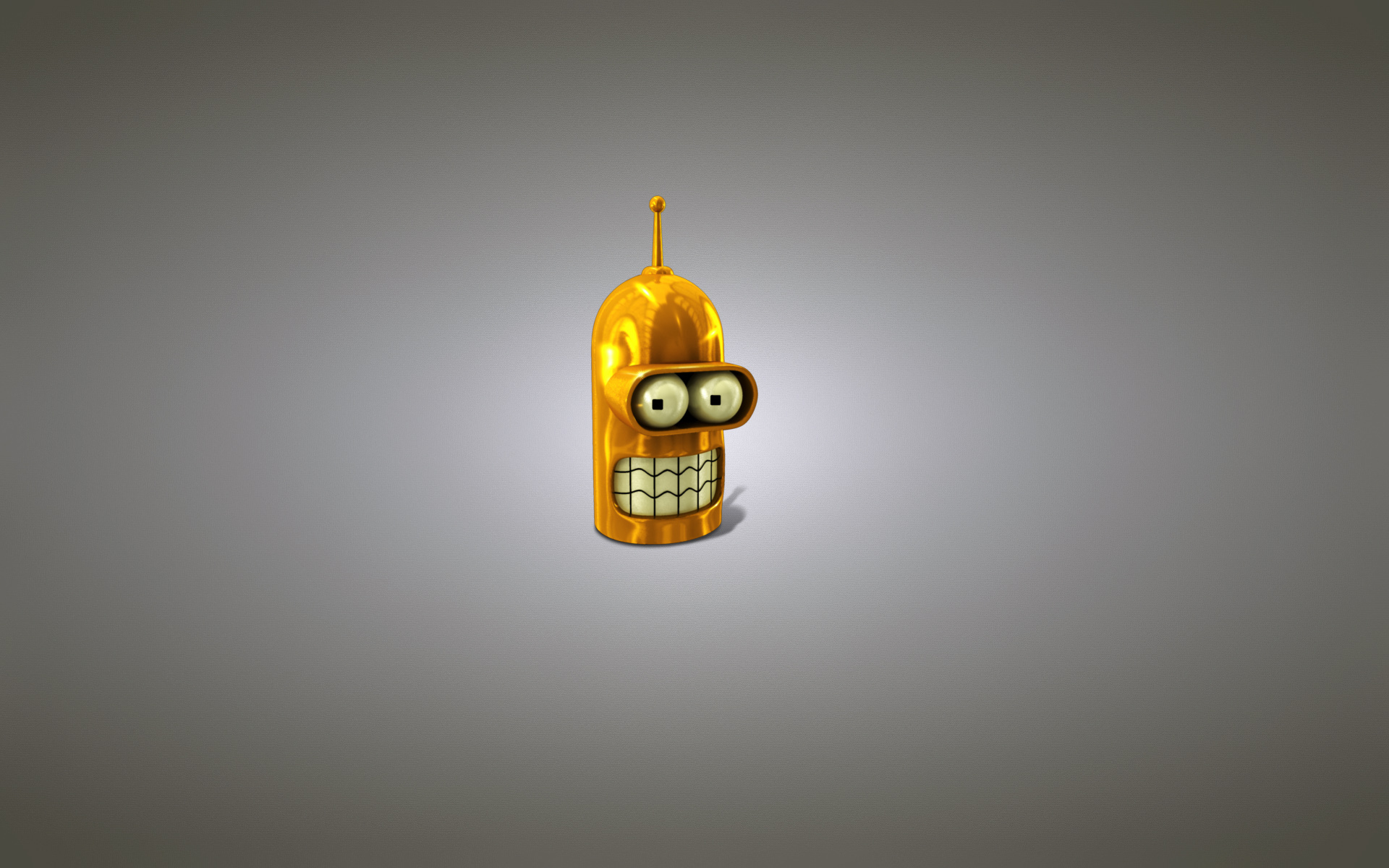 Wallpaper robot, minimalism, head, gold, Futurama, Futurama, Bender Bending Rodriguez, A Bender Bender Rodriguez for mobile and desktop, section минимализм, resolution 1920x1200