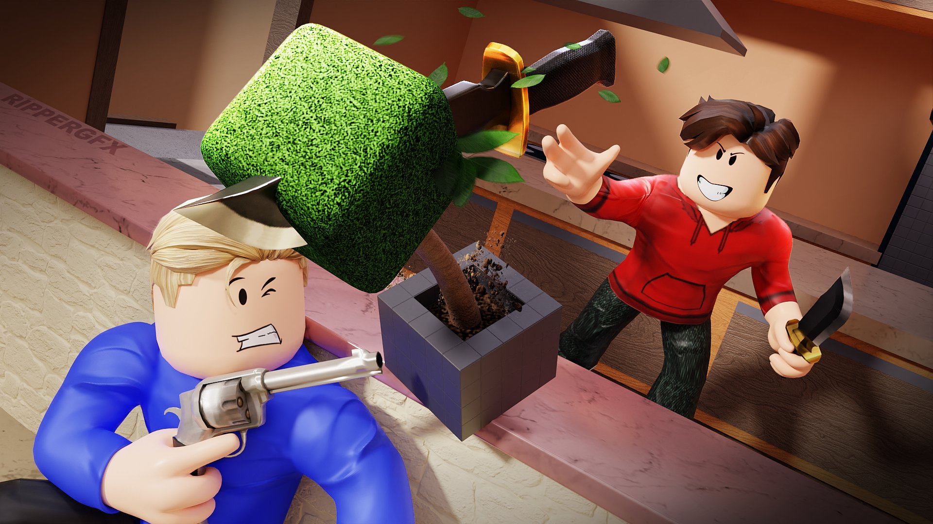 RipperGFX commissioned for a murderer game! Full res: #ROBLOX. #RobloxGFX. #robloxart. #RobloxDev