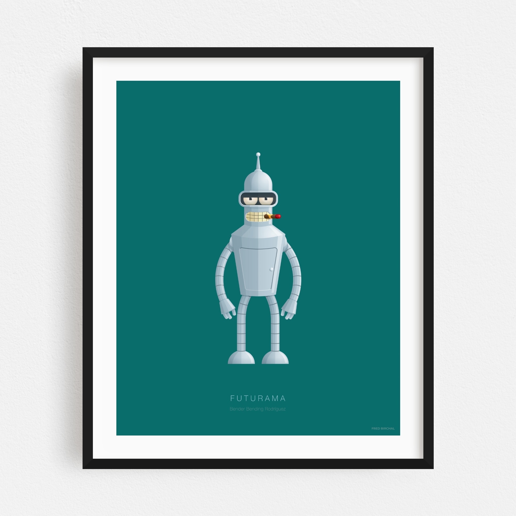 Futurama Bender Bending Rodr Guez Digital Robots Art Print Poster Bath & Beyond