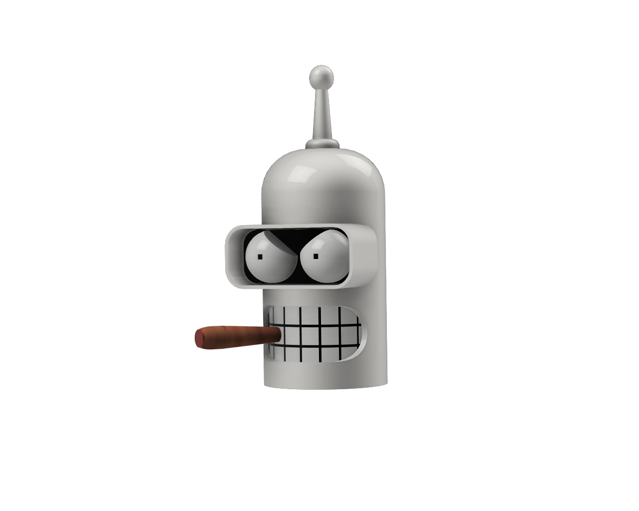 Pretty proud of this Bender Bending Rodriguez design I made in Fusion 360 eyes and mouth. Hope others enjoy it!