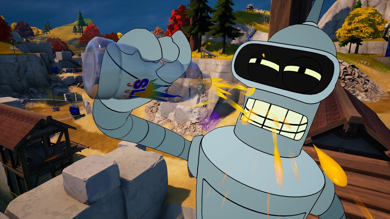 BENDER BENDING RODRIGUEZ IN FORTNITE (THESE GUYS REALLY DON'T LIKE ROBOTS) (FUTURAMA X FORTNITE)