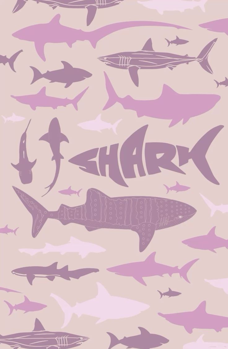 Pink Shark Wallpaper Print
