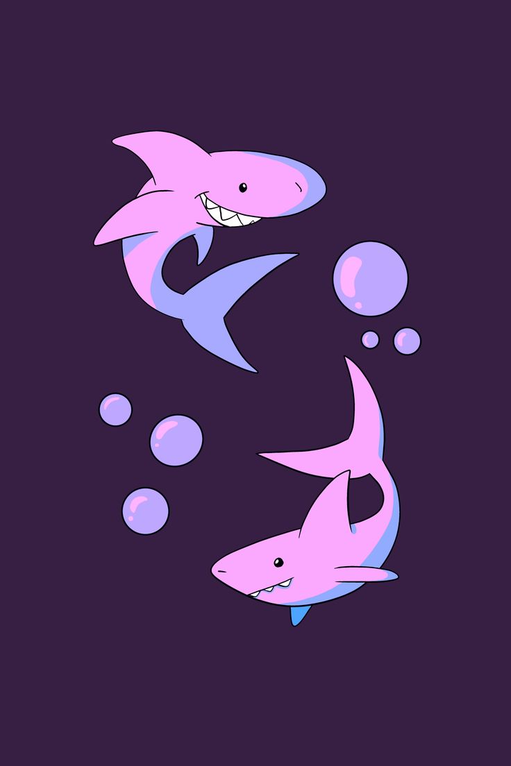 Cute pink and adorable sharks