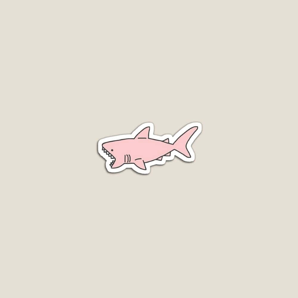 Download Pink Shark Sticker Aesthetic Wallpaper