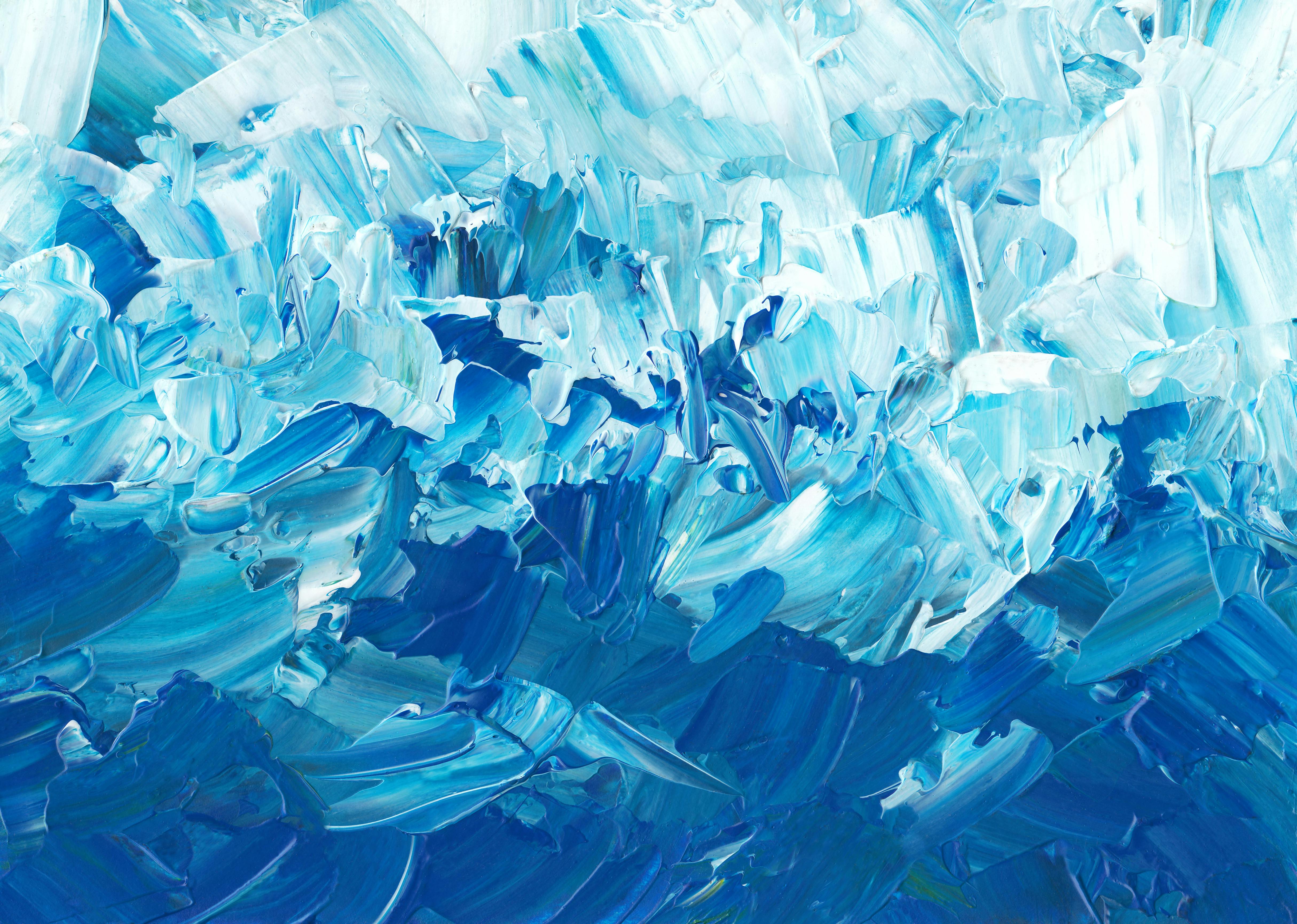 Blue and White Abstract Painting · Free