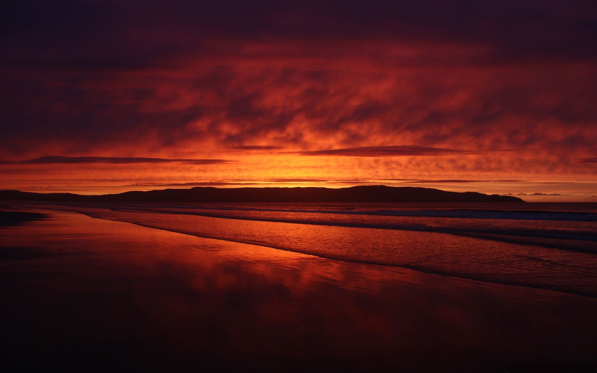 Red Sunset Beach MacBook Air Wallpaper Download