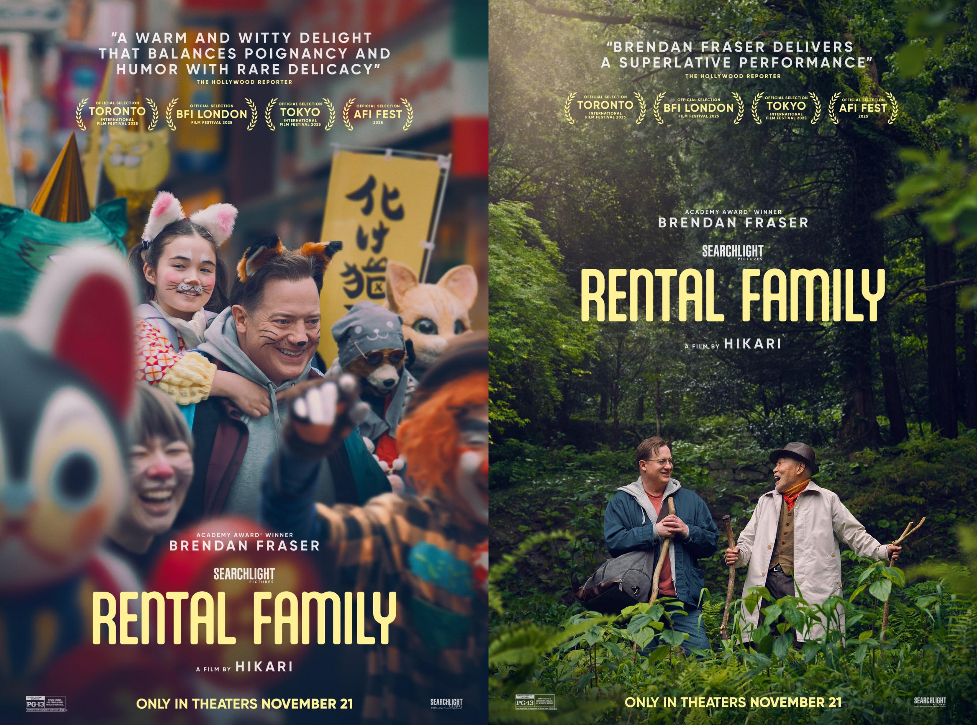 New Posters for 'Rental Family' Starring Brendan Fraser a struggling actor who is hired as a token American guy for a Japanese rental family company in Tokyo