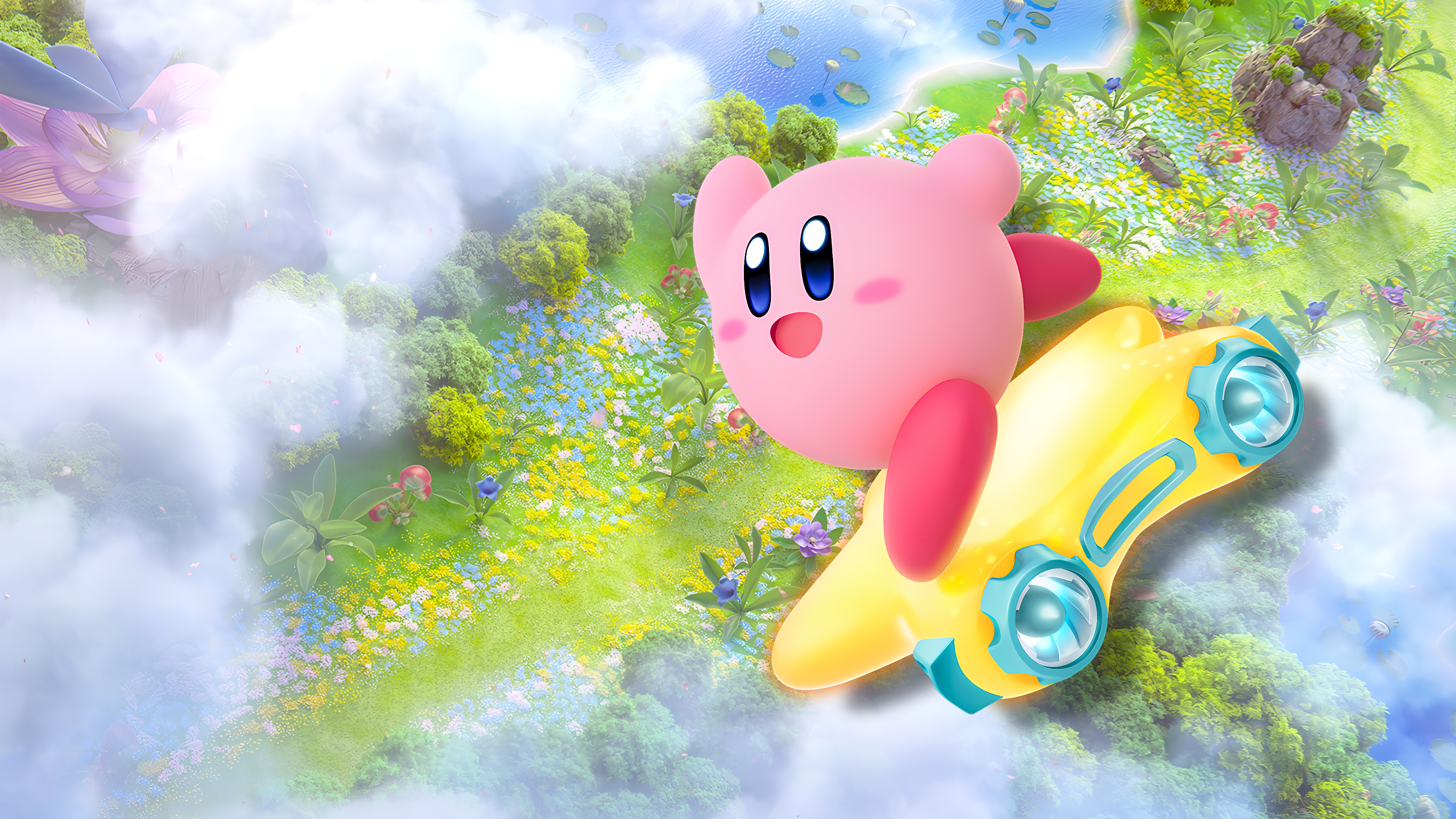 Kirby Air Riders Artwork Wallpaper with Monocle