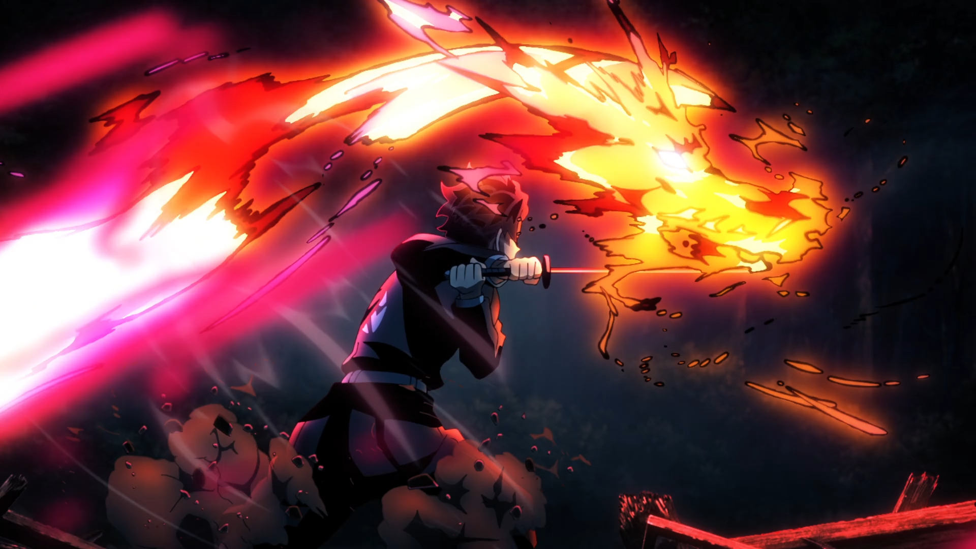 Download Dragon Katana Tanjiro Kamado Demon Slayer: Kimetsu No Yaiba Anime HD Wallpaper