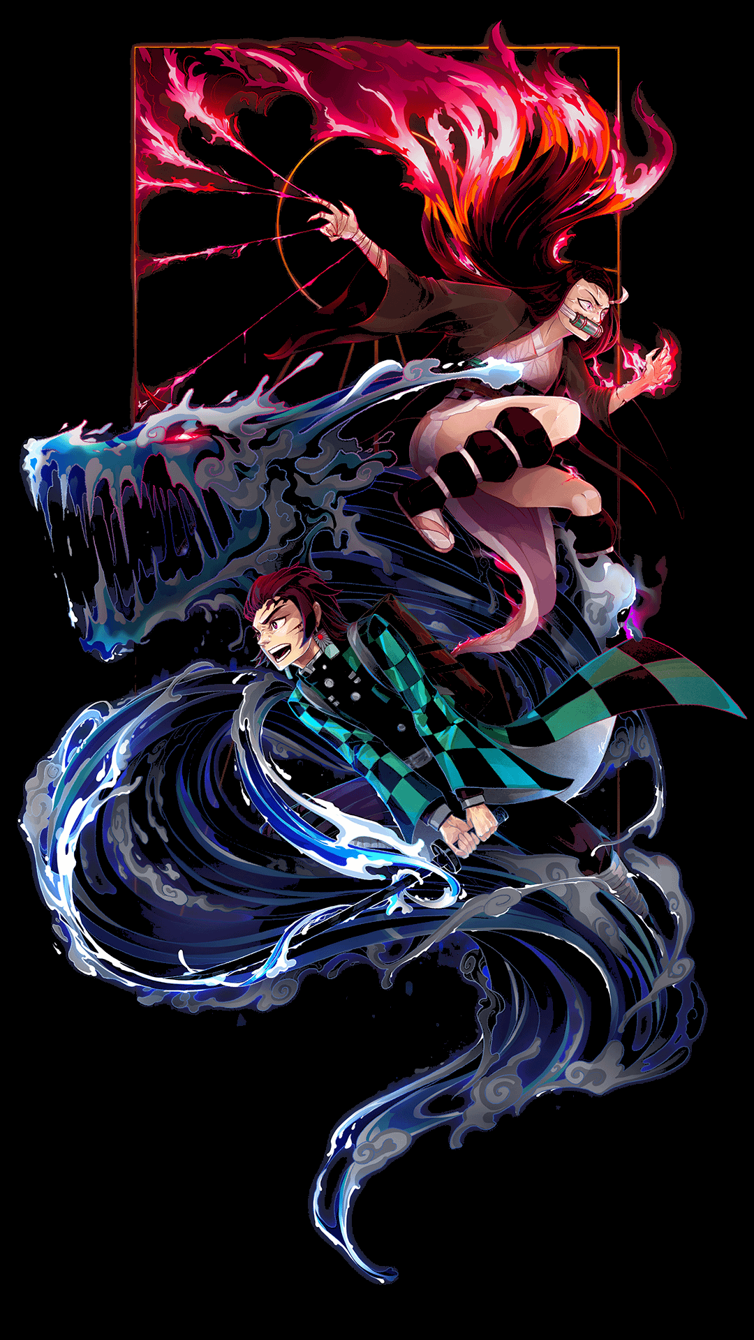 Demon Slayer was on another sub i just Amoledified it, link in comments - [1080X1920]