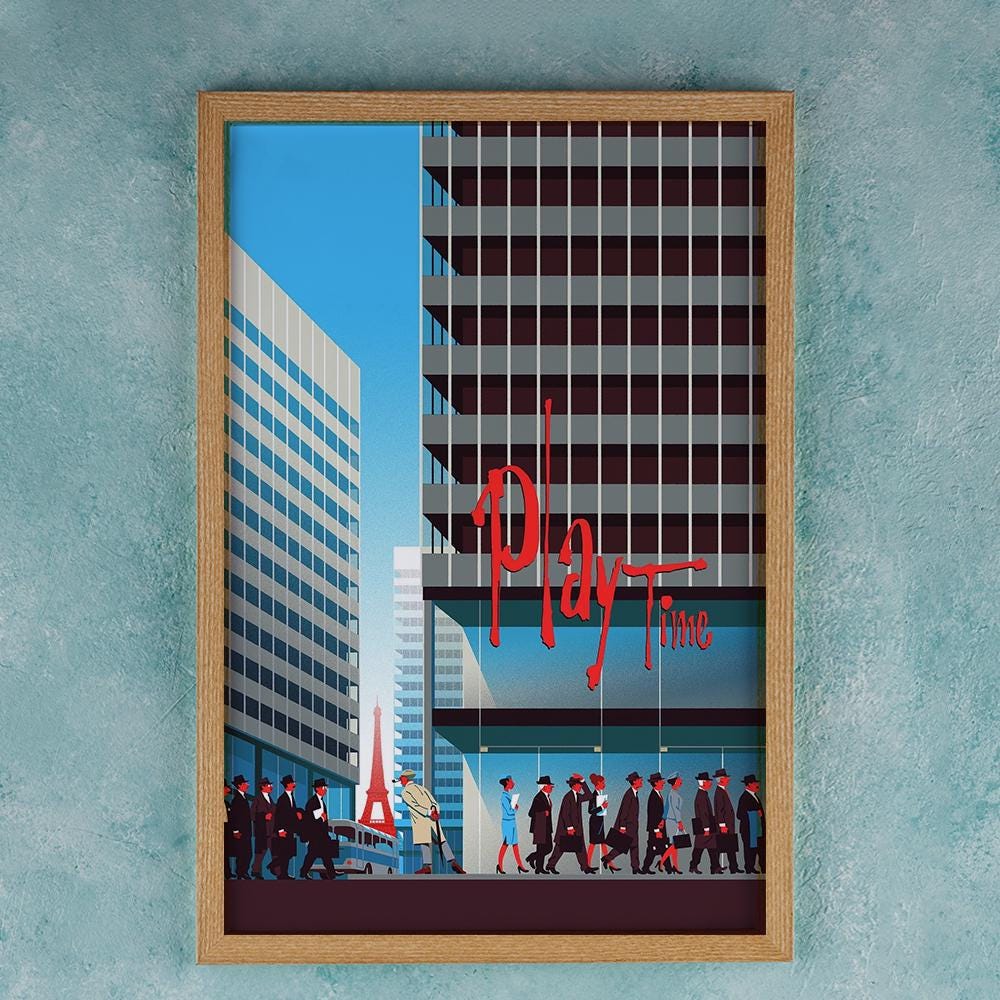 Cinema Playtime Jacques Tati 1967 Movie Poster Wall Art Decor Rome Decor Film Poster Collectibles Birthday Gifts