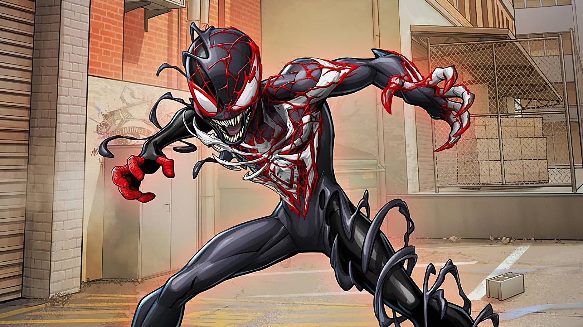 Download Spider Man Miles Morales Venom Comic Crossover HD Wallpaper